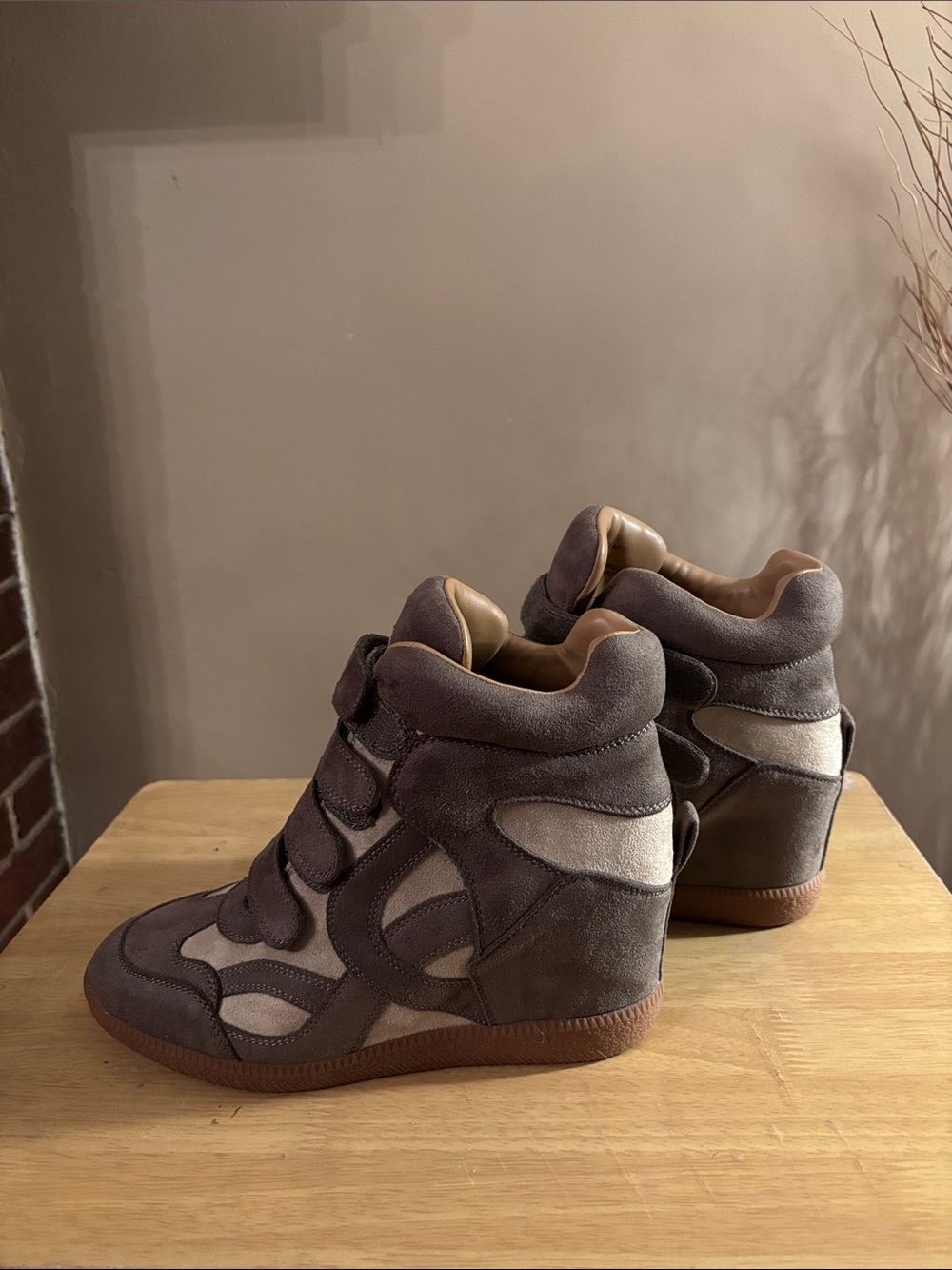 Steve Madden Brown and Tan Wedge Sneaker Boots
